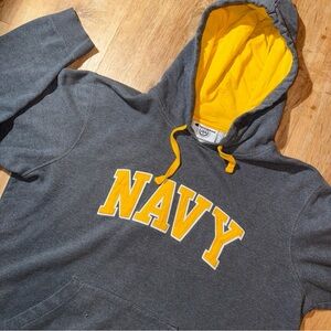 Champion x NAVY Text N Hoodie Gray “1919” Navy Patch Made in Pakistan 2 XL Heavy